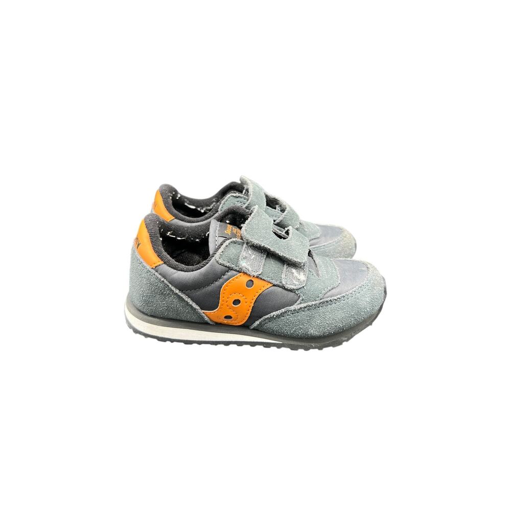 🧒Saucony Kids 9M Gray/Orange Sneakers Retro Runner Y2K Sportcore Comfort - Picture 4 of 8